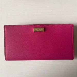 NWOT Kate Spade New York Slim Bifold Wallet - Electric Pink